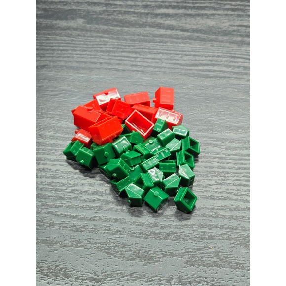 Other - Monopoly Houses & Hotels Full Set 32 Green Houses 12 Red Hotels